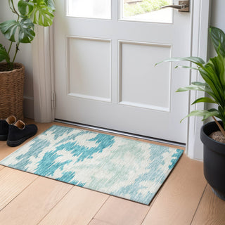 Piper Looms Mayfield Abstract AMF746 Teal Machine Washable Area Rug Scatter Lifestyle Image Feature
