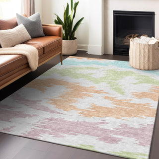 Piper Looms Mayfield Abstract AMF746 White Machine Washable Area Rug Lifestyle Image Feature