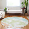 Piper Looms Mayfield Abstract AMF746 White Machine Washable Area Rug Round Lifestyle Image Feature