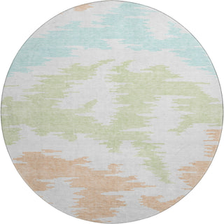 Piper Looms Mayfield Abstract AMF746 White Machine Washable Area Rug Round Main Image