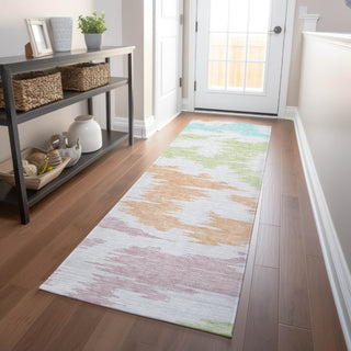 Piper Looms Mayfield Abstract AMF746 White Machine Washable Area Rug Runner Lifestyle Image Feature