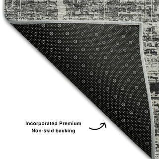 Piper Looms Mayfield Modern AMF747 Black Machine Washable Area Rug Backing Image