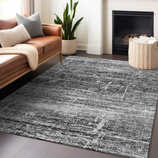 Piper Looms Mayfield Modern AMF747 Black Machine Washable Area Rug Lifestyle Image Feature