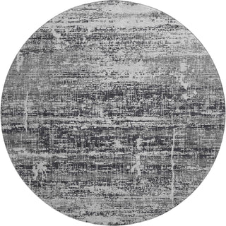 Piper Looms Mayfield Modern AMF747 Black Machine Washable Area Rug Round Main Image