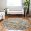 Piper Looms Mayfield Modern AMF747 Brown Machine Washable Area Rug Round Lifestyle Image Feature