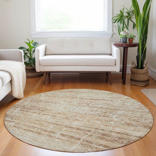Piper Looms Mayfield Modern AMF747 Copper Machine Washable Area Rug Round Lifestyle Image Feature