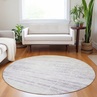 Piper Looms Mayfield Modern AMF747 Lavender Machine Washable Area Rug Round Lifestyle Image Feature