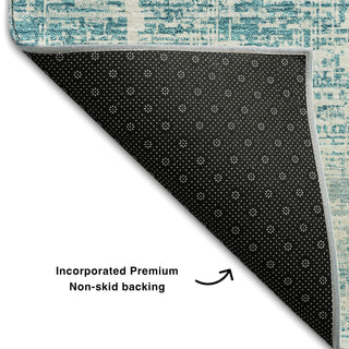 Piper Looms Mayfield Modern AMF747 Teal Machine Washable Area Rug Backing Image