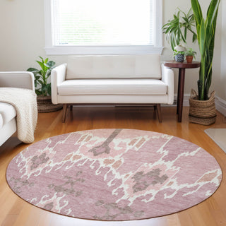 Piper Looms Mayfield Ikat AMF748 Blush Machine Washable Area Rug Round Lifestyle Image Feature