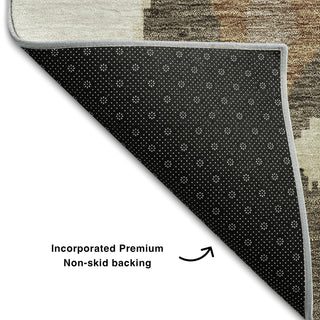 Piper Looms Mayfield Ikat AMF748 Brown Machine Washable Area Rug Backing Image