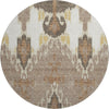 Piper Looms Mayfield Ikat AMF748 Brown Machine Washable Area Rug Round Main Image