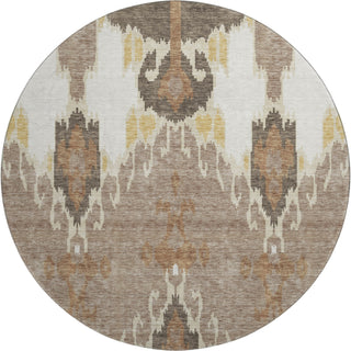 Piper Looms Mayfield Ikat AMF748 Brown Machine Washable Area Rug Round Main Image
