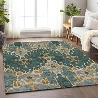 Piper Looms Mayfield Ikat AMF748 Cactus Machine Washable Area Rug Lifestyle Image Feature