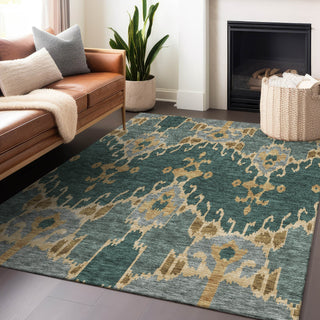 Piper Looms Mayfield Ikat AMF748 Cactus Machine Washable Area Rug Lifestyle Image Feature