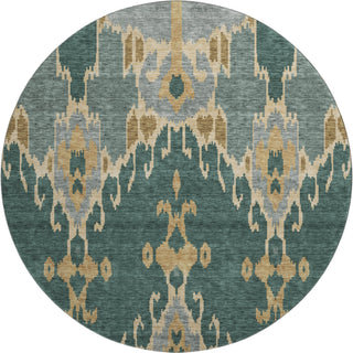 Piper Looms Mayfield Ikat AMF748 Cactus Machine Washable Area Rug Round Main Image