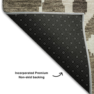 Piper Looms Mayfield Ikat AMF748 Fudge Machine Washable Area Rug Backing Image