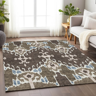 Piper Looms Mayfield Ikat AMF748 Fudge Machine Washable Area Rug Lifestyle Image Feature