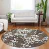 Piper Looms Mayfield Ikat AMF748 Fudge Machine Washable Area Rug Round Lifestyle Image Feature