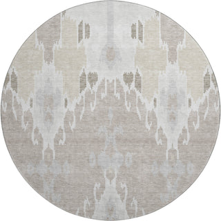 Piper Looms Mayfield Ikat AMF748 Ivory Machine Washable Area Rug Round Main Image