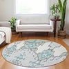 Piper Looms Mayfield Ikat AMF748 Mint Machine Washable Area Rug Round Lifestyle Image Feature
