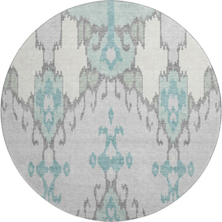 Piper Looms Mayfield Ikat AMF748 Mint Machine Washable Area Rug Round Main Image