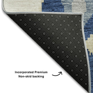 Piper Looms Mayfield Ikat AMF748 Navy Machine Washable Area Rug Backing Image
