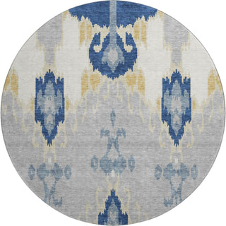 Piper Looms Mayfield Ikat AMF748 Navy Machine Washable Area Rug Round Main Image