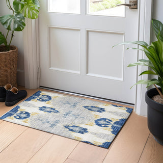 Piper Looms Mayfield Ikat AMF748 Navy Machine Washable Area Rug Scatter Lifestyle Image Feature
