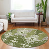 Piper Looms Mayfield Ikat AMF748 Olive Machine Washable Area Rug Round Lifestyle Image Feature