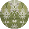 Piper Looms Mayfield Ikat AMF748 Olive Machine Washable Area Rug Round Main Image