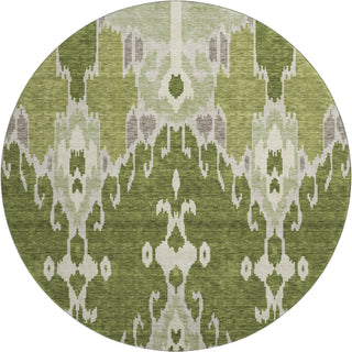 Piper Looms Mayfield Ikat AMF748 Olive Machine Washable Area Rug Round Main Image