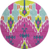 Piper Looms Mayfield Ikat AMF748 Pink Machine Washable Area Rug Round Main Image