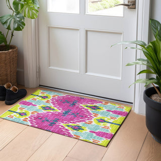 Piper Looms Mayfield Ikat AMF748 Pink Machine Washable Area Rug Scatter Lifestyle Image Feature