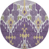 Piper Looms Mayfield Ikat AMF748 Purple Machine Washable Area Rug Round Main Image