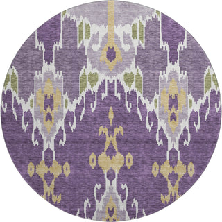 Piper Looms Mayfield Ikat AMF748 Purple Machine Washable Area Rug Round Main Image