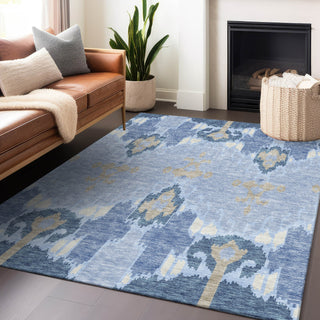 Piper Looms Mayfield Ikat AMF748 Sky Machine Washable Area Rug Lifestyle Image Feature