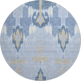 Piper Looms Mayfield Ikat AMF748 Sky Machine Washable Area Rug Round Main Image