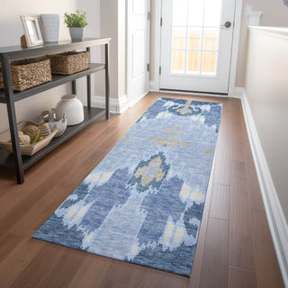 Piper Looms Mayfield Ikat AMF748 Sky Machine Washable Area Rug Runner Lifestyle Image Feature