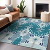 Piper Looms Mayfield Ikat AMF748 Teal Machine Washable Area Rug Lifestyle Image Feature