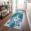Piper Looms Mayfield Ikat AMF748 Teal Machine Washable Area Rug Runner Lifestyle Image Feature