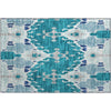 Piper Looms Mayfield Ikat AMF748 Teal Machine Washable Area Rug Scatter Main Image