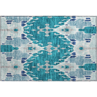 Piper Looms Mayfield Ikat AMF748 Teal Machine Washable Area Rug Scatter Main Image