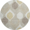 Piper Looms Mayfield Mid-century Modern AMF749 Beige Machine Washable Area Rug Round Main Image