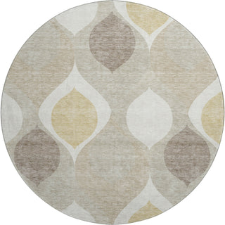 Piper Looms Mayfield Mid-century Modern AMF749 Beige Machine Washable Area Rug Round Main Image