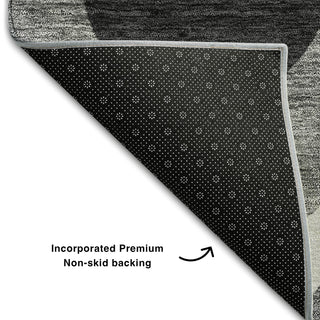 Piper Looms Mayfield Mid-century Modern AMF749 Black Machine Washable Area Rug Backing Image