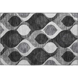 Piper Looms Mayfield Mid-century Modern AMF749 Black Machine Washable Area Rug Scatter Main Image