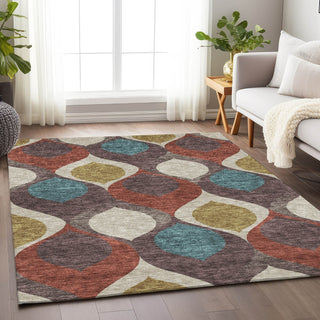 Piper Looms Mayfield Mid-century Modern AMF749 Brown Machine Washable Area Rug Lifestyle Image Feature