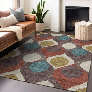 Piper Looms Mayfield Mid-century Modern AMF749 Brown Machine Washable Area Rug Lifestyle Image Feature