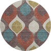 Piper Looms Mayfield Mid-century Modern AMF749 Brown Machine Washable Area Rug Round Main Image