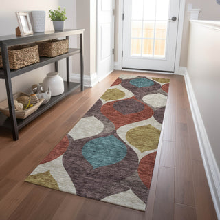 Piper Looms Mayfield Mid-century Modern AMF749 Brown Machine Washable Area Rug Runner Lifestyle Image Feature